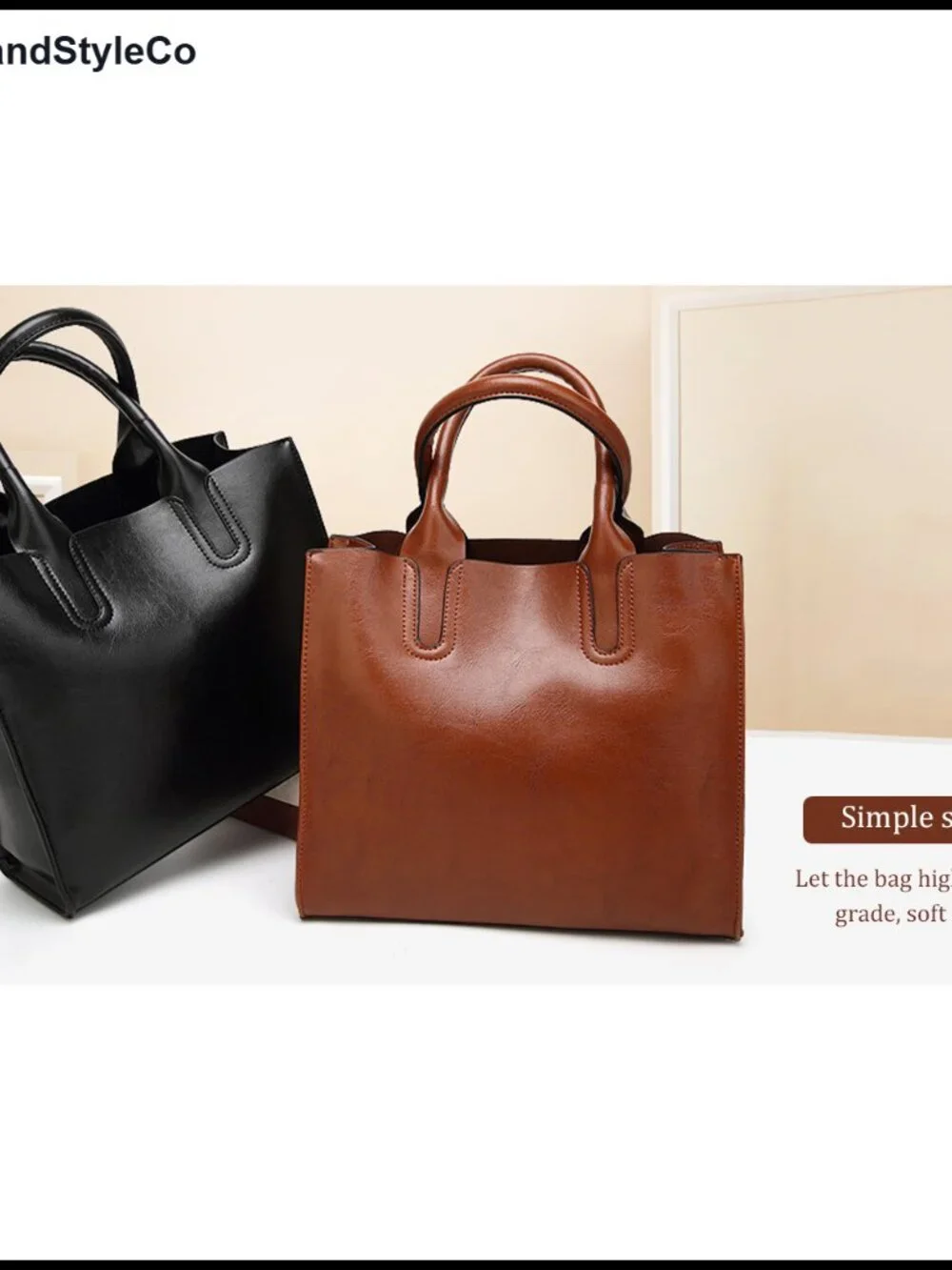 Large Faux Leather Tote Bag for Women Work Shoulder Purse with Adjustable Strap